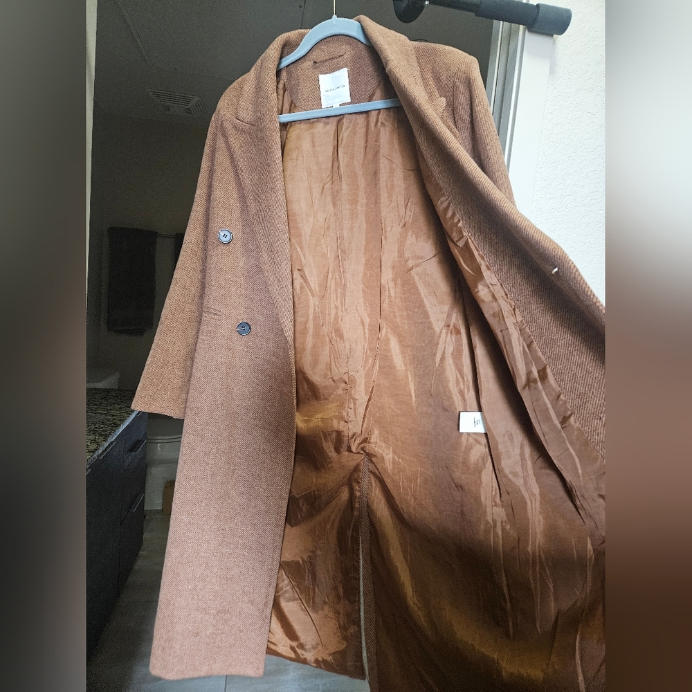 Avec Les Filles Double-breasted Brown Trench Count Women's Size S Small - Picture 3 of 4